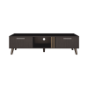 Vance 63" Wide Tv Stand  with Two pull down Cabinets, Two Shelves