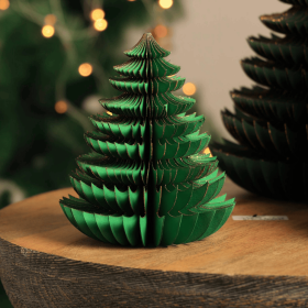 Handmade Green Paper Tree Festive Holiday-5.8X5.8X7inch
