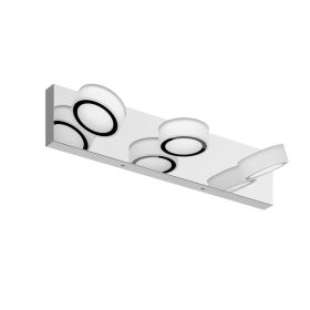 LED Modern 3 Light White Rotating Oval Acrylic With Chrome Base 21 Inch Vanity Light Over Mirror Lighting Fixture
