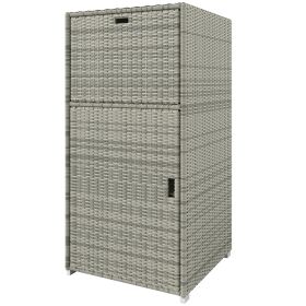 Outdoor Towel Rack for Pool w/ Drawer & Cabinet, Gray