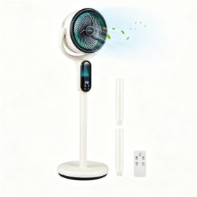 Adjustable Height Standing Fan With Remote Control, 8 Speed Quiet Floor Fan LED Touch Panel 12H Timer Oscillating Pedestal Fan For Home Bedroom Office