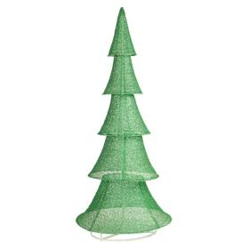 6FT Lighted Christmas Tree Yard Decorations, Pre-lit Pull Up Christmas Tree With 200 LED Warm White Lights For Xmas Outdoor Holiday Indoor Decor Light