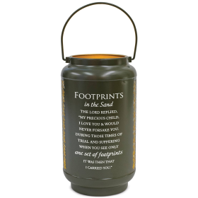 Lantern Footprints In Sand