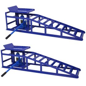 Auto Car Truck Service Ramps Lifts, Garage Car Lift Hydraulic Ramps Black 5 Ton,Automotive Hydraulic Lift Repair Frame Lift 2 Pack Blue
