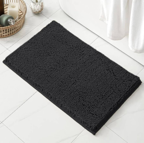 Large 2 Piece Rose Microfiber Soft Thick Plush Bath Mat Set