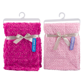 Blue 2 Piece Bordered Box 100% Polyester Bath Mat Set