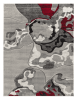 3'8" x 5'6" Red Abstract Hand-Carved Soft Rug