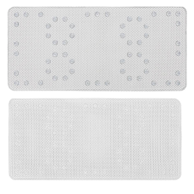 Orange Vinyl Non-Slip Bathtub Shower Mat With Suction Cups