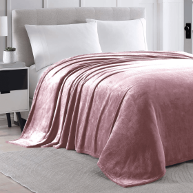 Rose Super Soft Plush Warm Cozy Bed Throw Flannel Blanket