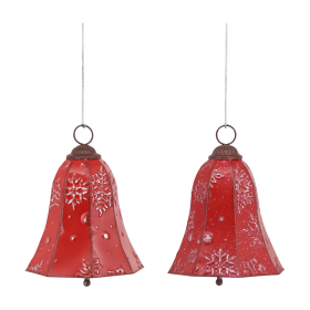 Bell Ornament (Set of 2) 8.75"H, 11.5"H Iron