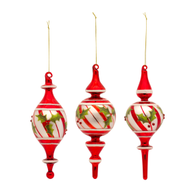 Drop Ornament (Set of 6) 8"H, 8.75"H, 8.75"H Glass