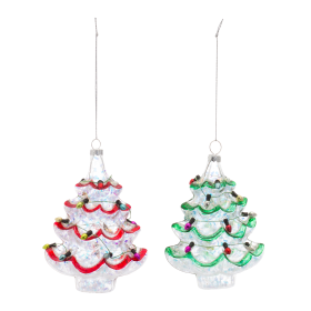 Tree w/Lights Ornament (Set of 12) 5.25"H Glass
