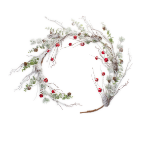 Snow Pine Garland w/Sleigh Bells (Set of 2) 5'L Plastic