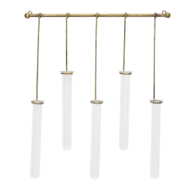 Wall Vase x5 (Set of 2) 18.25"L x 20.5"H Iron/Glass