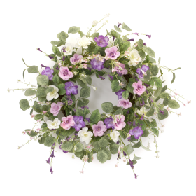 Lisianthus Wreath 23"D Polyester