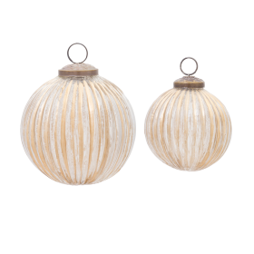 Ribbed Glass Ball Ornament