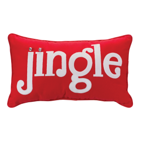 Embroidered Jingle Holiday Pillow