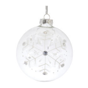 Glass Snowflake Ball Ornament
