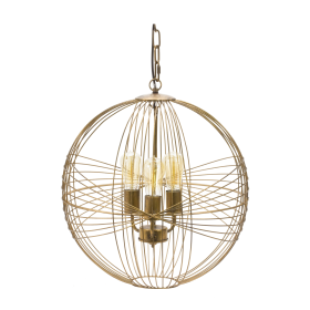 Intricate Metal Sphere Hanging Lamp