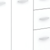 White Finish Wood Kitchen Storage Cabinet