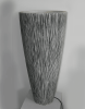 1 X 18 X 39 Gray Sandstone Ribbed Long Conical Planter With Light