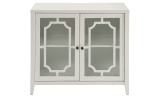 34" White Sideboard with Two Glass Doors