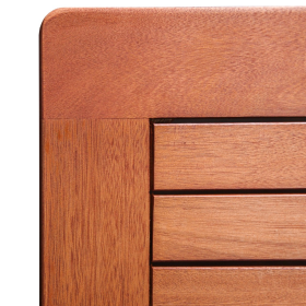 35" Natural Square Solid Wood with Umbrella Hole