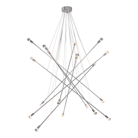 Silver Multi Light Metal Dimmable Chandelier