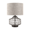 20" Black Lamp Base LED With Brown Shade