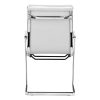 Set of Two White and Silver Faux Leather Conference Office Chair