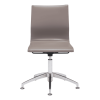 Taupe and Silver Swivel Faux Leather Conference Office Chair
