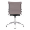 Taupe and Silver Swivel Faux Leather Conference Office Chair