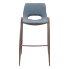 Set of Two 29" Gray And Brown Steel Low Back Bar Height Bar Chairs