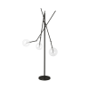 Black Tri Globe Contemporary Metal Floor Lamp