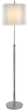 62" Chrome Traditional Shaped Floor Lamp With White Empire Shade