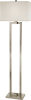 61" Nickel Traditional Shaped Floor Lamp With White Rectangular Shade