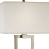 61" Nickel Traditional Shaped Floor Lamp With White Rectangular Shade