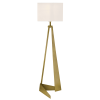 60" Brass Traditional Shaped Floor Lamp With White Novelty Shade