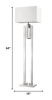 64" Nickel Traditional Shaped Floor Lamp With White Rectangular Shade