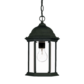 Matte Black Glass Lantern Hanging Light