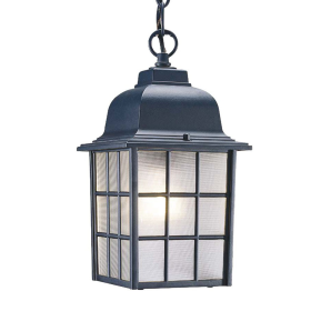 Matte Black Window Pane Lantern Hanging Light