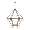 Brown and Black Twelve Light Metal Dimmable Chandelier