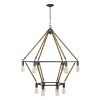 Brown and Black Twelve Light Metal Dimmable Chandelier