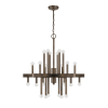 Brown Candle Style Multi Light Metal Dimmable Chandelier