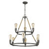Brown and Black Nine Light Metal Dimmable Chandelier