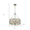 Silver Three Light Metal and Crystals Dimmable Chandelier With Silver Shades