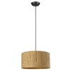 Matte Black Cork Shade Modern One Light Hanging Pendent Lamp