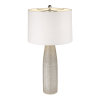 33" Light Gray Ceramic Table Lamp With White Drum Shade