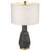 Distressed Ceramic Table Lamp With Drum Shade