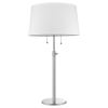 31" Silver Metal Two Light Adjustable Table Lamp With White Empire Shade